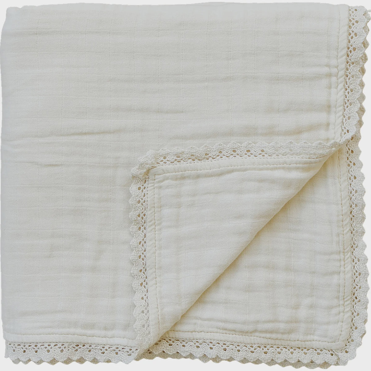Mebie Baby Muslin Lace Edge Quilt
