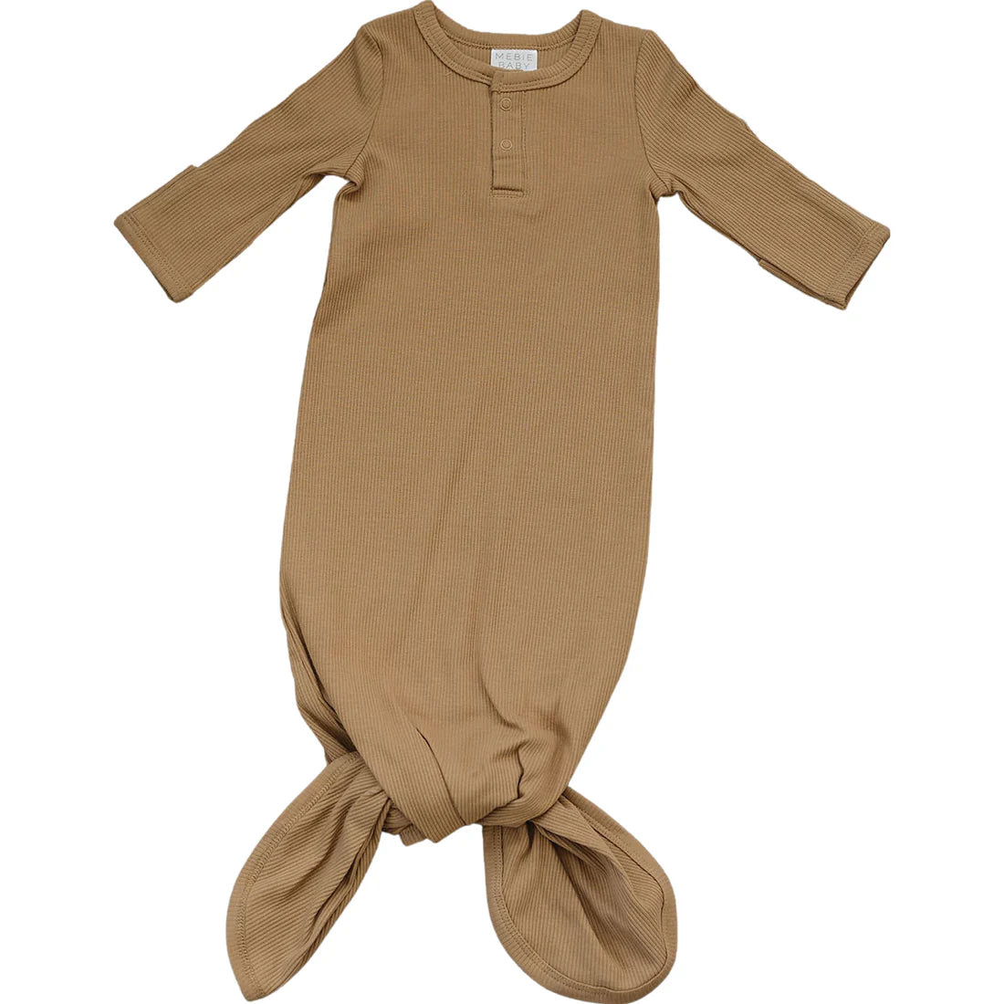 Mebie Baby Organic Ribbed Knotted Gown
