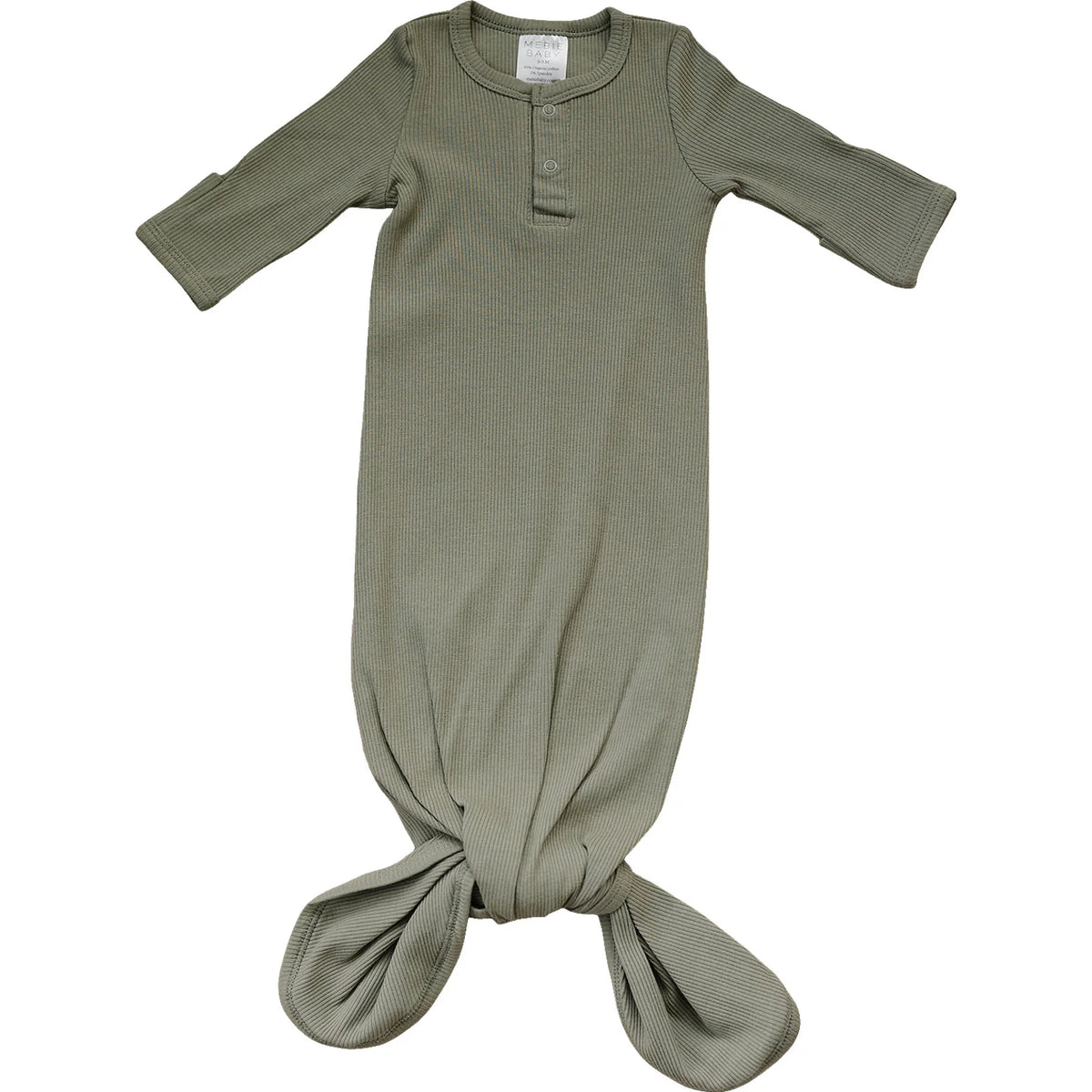 Mebie Baby Organic Ribbed Knotted Gown