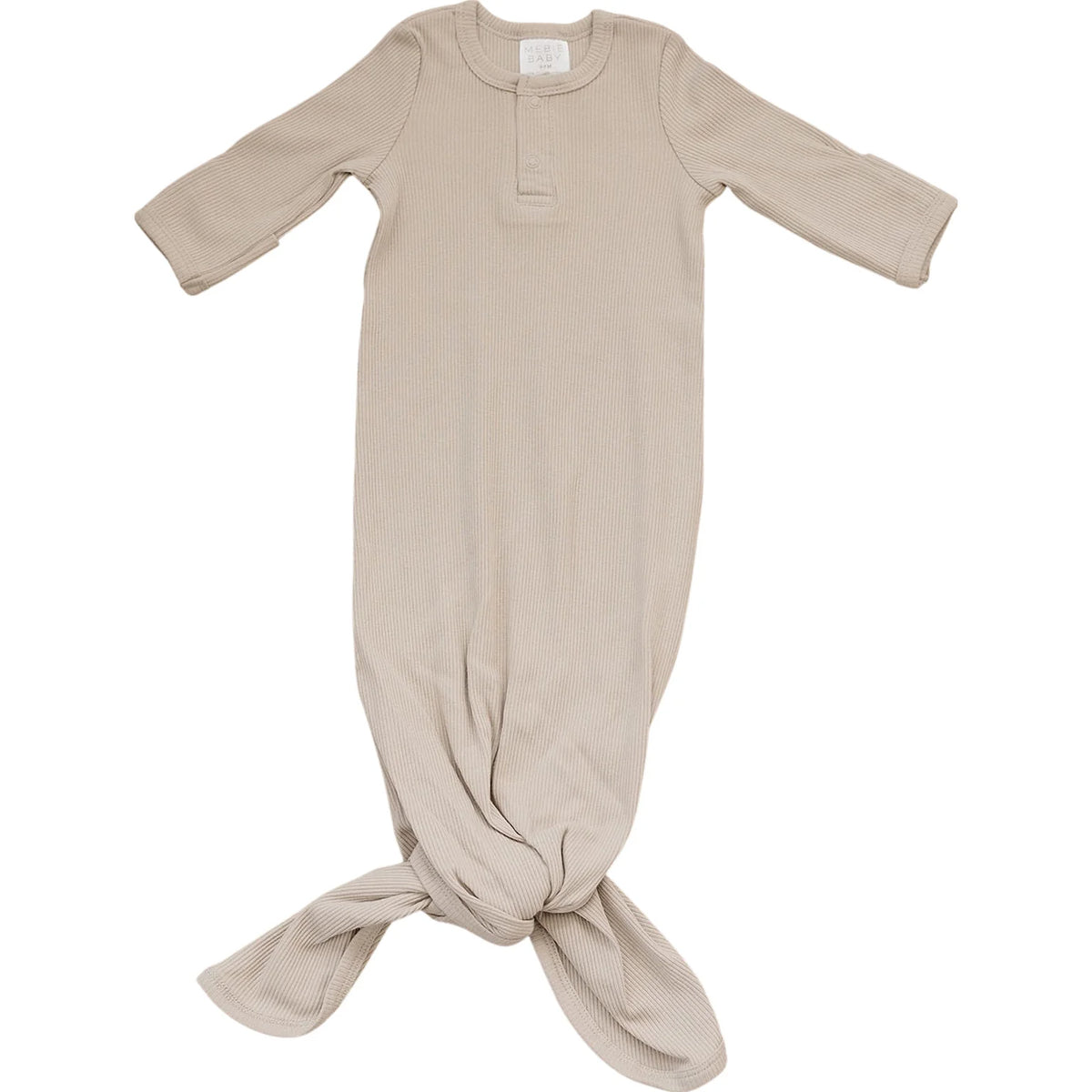 Mebie Baby Organic Ribbed Knotted Gown