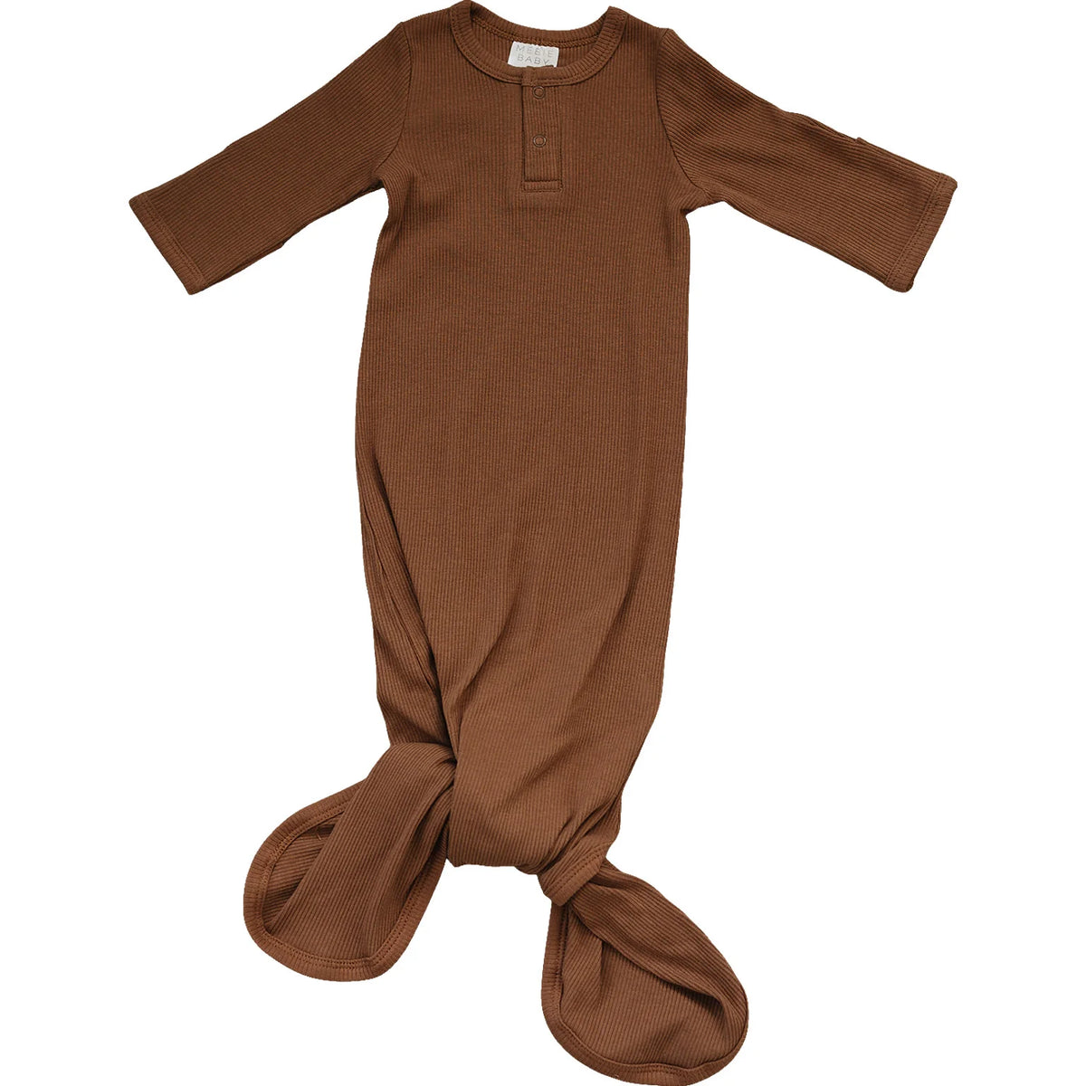 Mebie Baby Organic Ribbed Knotted Gown