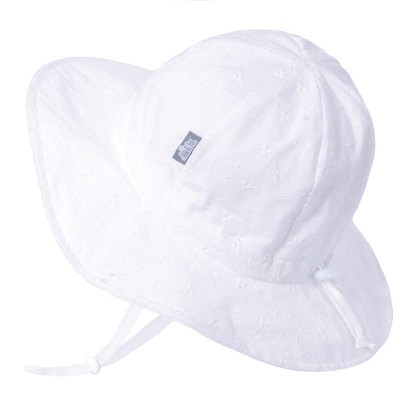 Jan & Jul Cotton Floppy Sun Hat - White Eyelet M (6-24M)