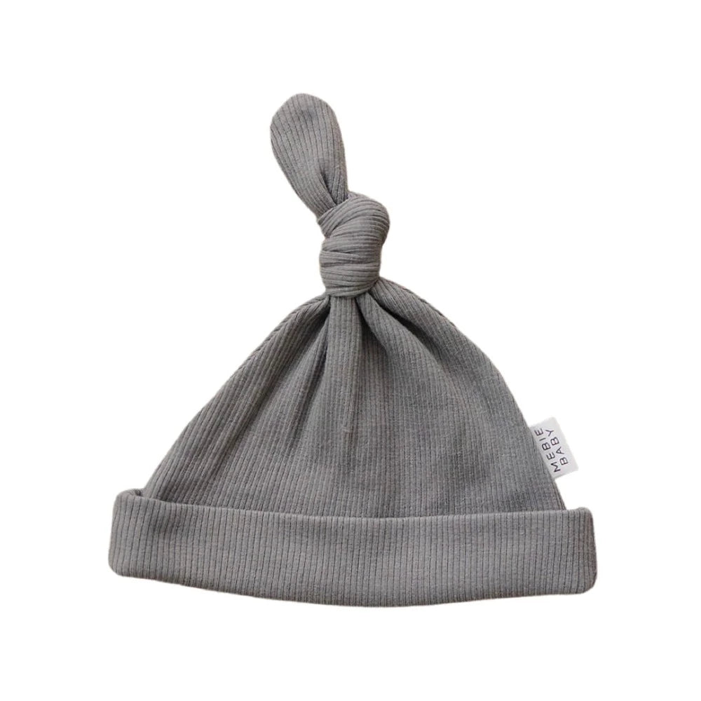 Mebie Baby Organic Ribbed Newborn Knot Hat - Baby Laurel & Co.