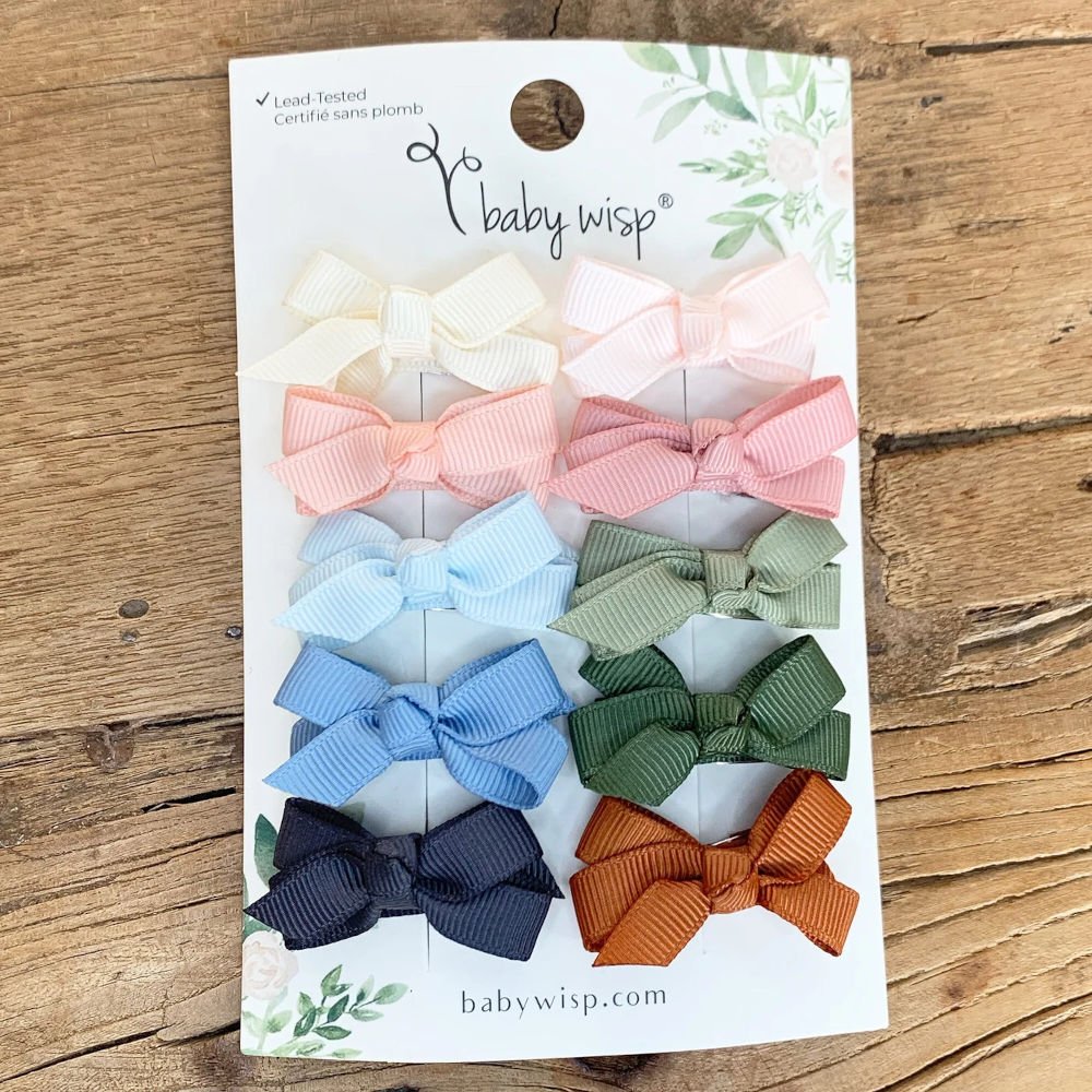 Baby Wisp Chelsea Bow Snap Clips - 10 Pack - Baby Laurel & Co.