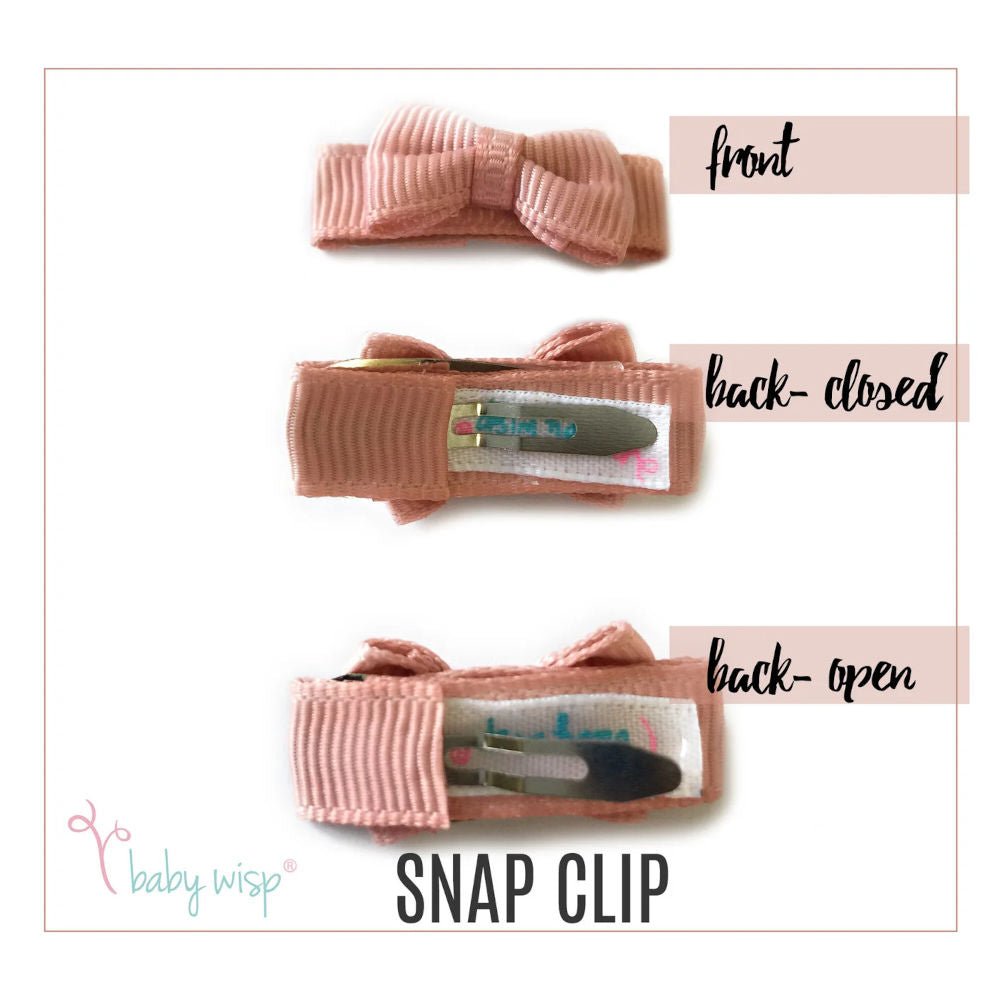 Baby Wisp Chelsea Bow Snap Clips - 10 Pack - Baby Laurel & Co.