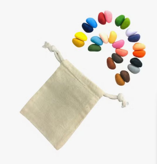 Crayon Rocks 24 Colors in A Muslin Bag - Baby Laurel & Co.