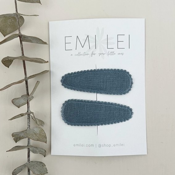 Emi Lei Fabric Hair Clip Snap Barettes- Set of 2 - Baby Laurel & Co.