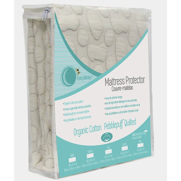 Forty Winks Mattress Protector - Organic Pebble Puff - Baby Laurel & Co.