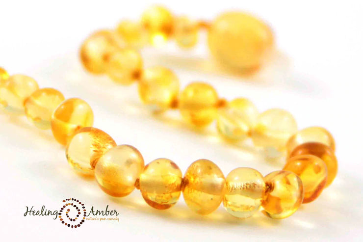 Healing Amber Bracelet in Liquid Gold