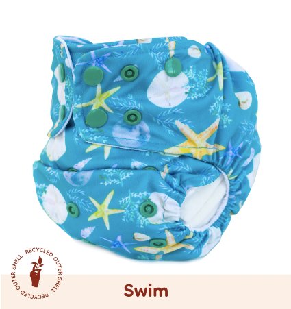 Unisex Swim Diaper Cover: Light Aqua Blue
