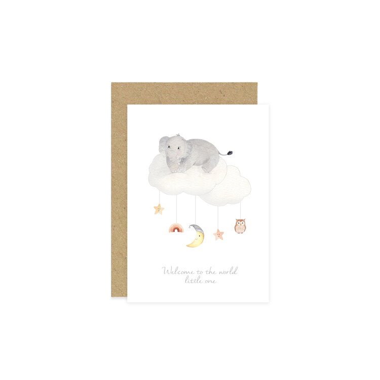 Little Roglets Welcome To The World Little One Card - Elephant Mobile - Baby Laurel & Co.