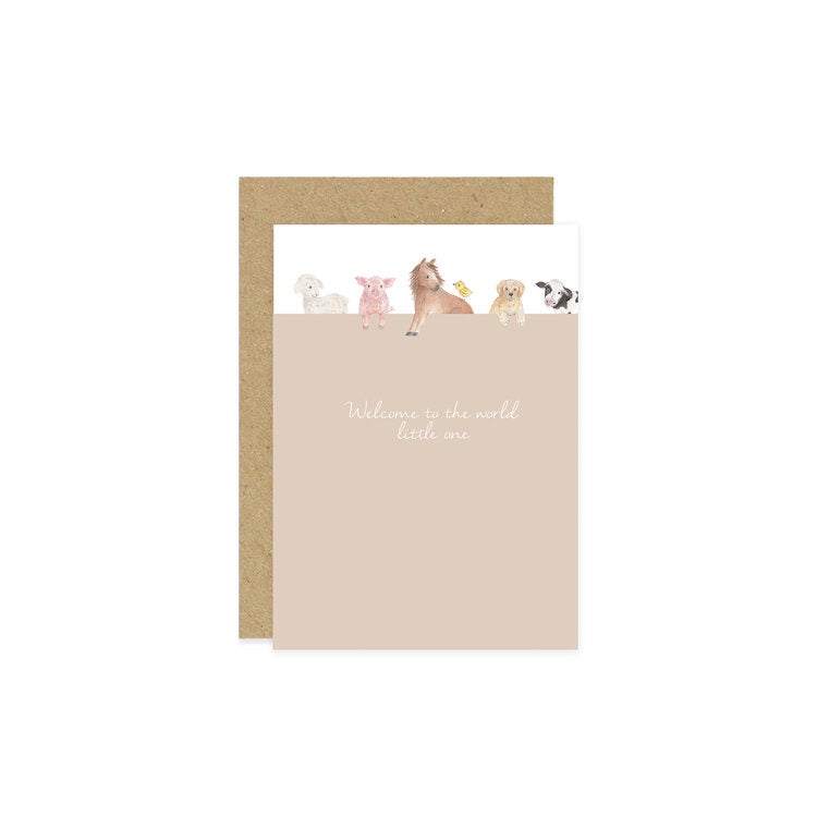 Little Roglets Welcome To The World Card - Farmyard