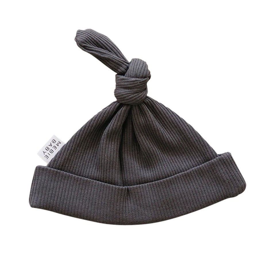 Mebie Baby Organic Ribbed Newborn Knot Hat - Baby Laurel & Co.