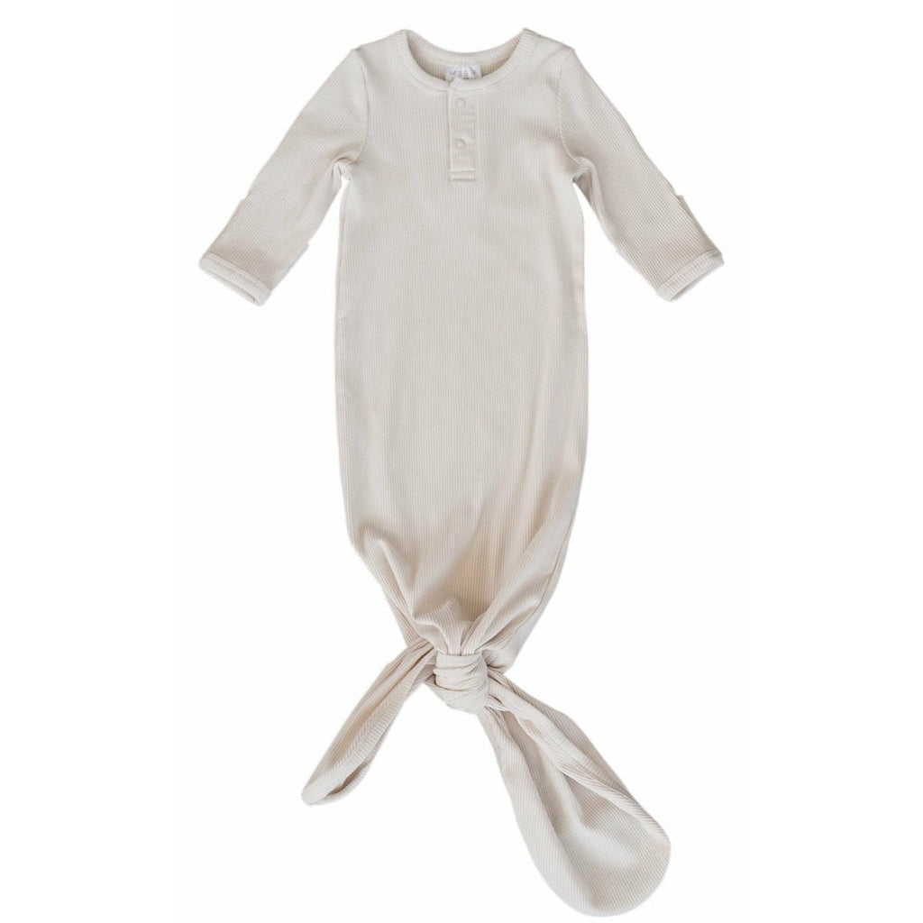 Mebie Baby Ribbed Knotted Gown - Baby Laurel & Co.