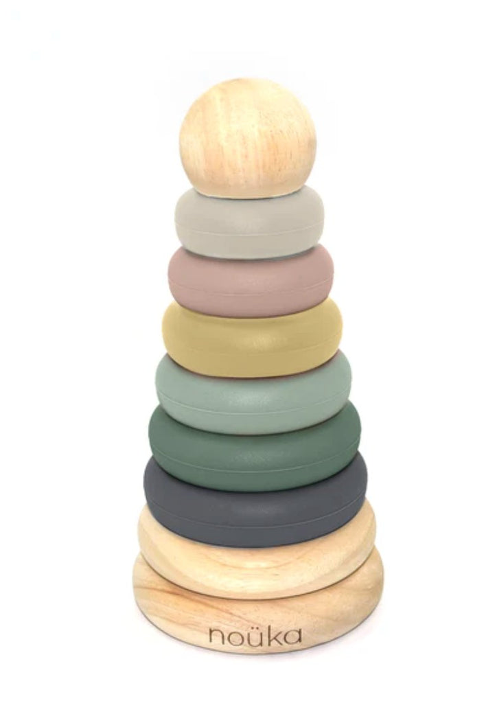 Noüka Wood & Silicone Stacker Tower - Baby Laurel & Co.