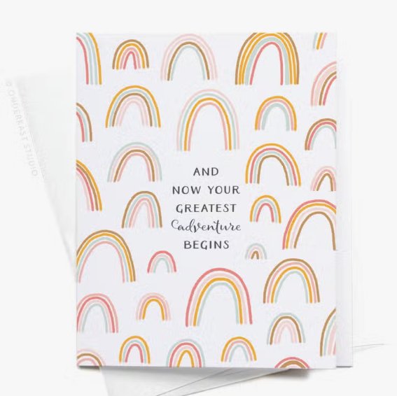 Onderkast Studio And Now Your Greatest Adventure Begins with Rainbow Card - Baby Laurel & Co.