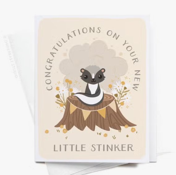 Onderkast Studio Congratulations On Your New Little Stinker Greeting Card - Baby Laurel & Co.