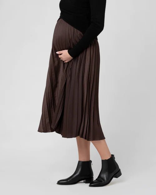 Ripe Maternity Satin Pleat Skirt - Baby Laurel & Co.