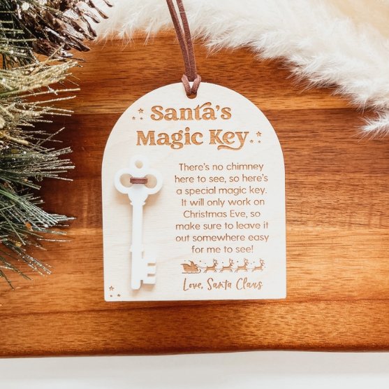 Santa's Magic Key Wooden Christmas Ornament - Baby Laurel & Co.